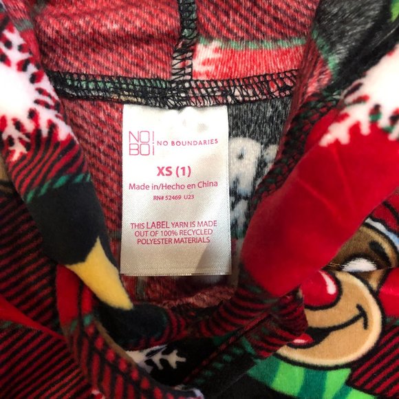 NWT No Boundaries Women's "Merry & Bright" Christmas Plush Pullover Hoodie - Picture 7 of 14